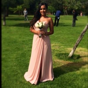 Watters & Watters Blush One Shoulder Gown